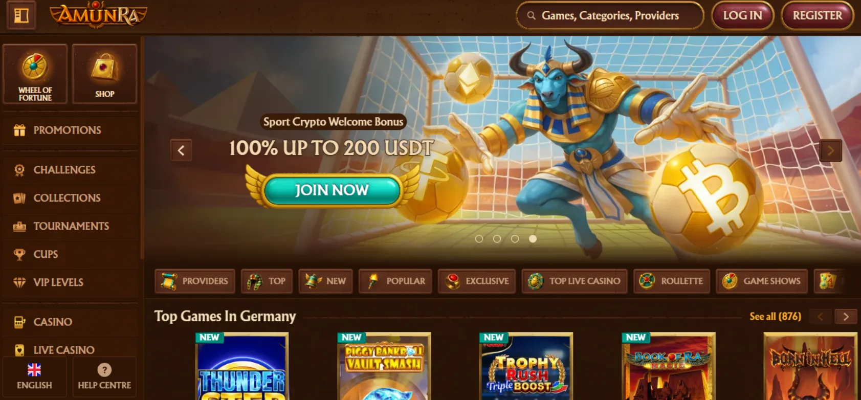 AmunRa Casino Screen
